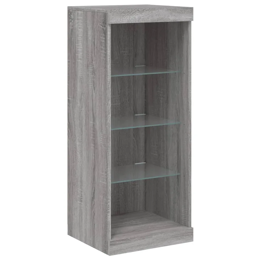 Buffet avec lumières LED sonoma gris 41x37x100 cm - 5
