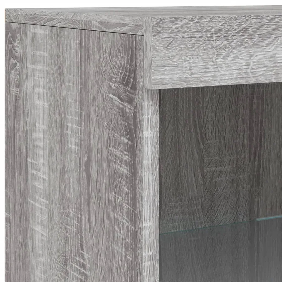 Buffet avec lumières LED sonoma gris 41x37x100 cm - 9