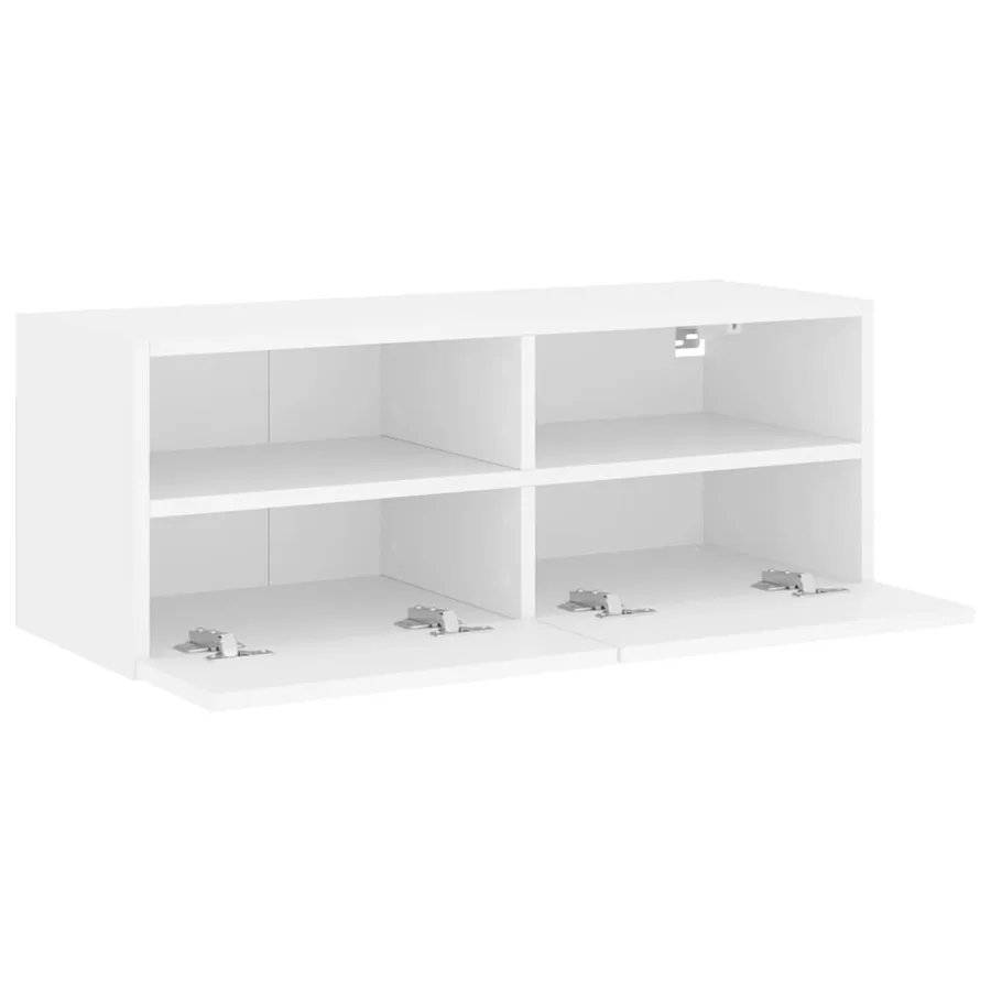 Meuble TV mural blanc 80x30x30 cm bois d'ingénierie - 7