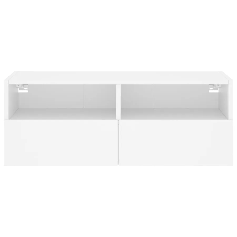 Meuble TV mural blanc 80x30x30 cm bois d'ingénierie - 8