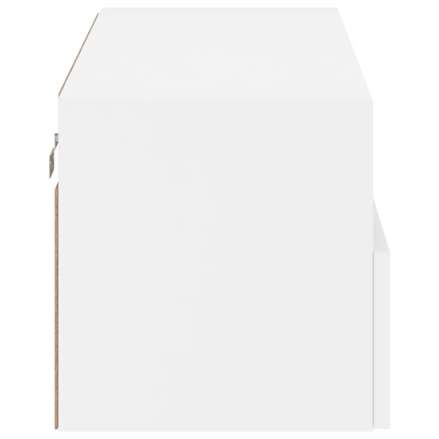 Meuble TV mural blanc 80x30x30 cm bois d'ingénierie - 9