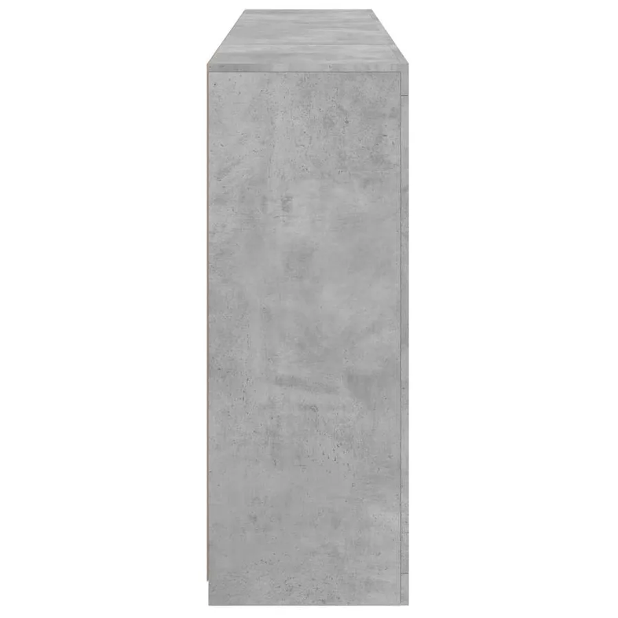 Buffets avec lumières LED 3 pcs gris béton bois d'ingénierie - 9