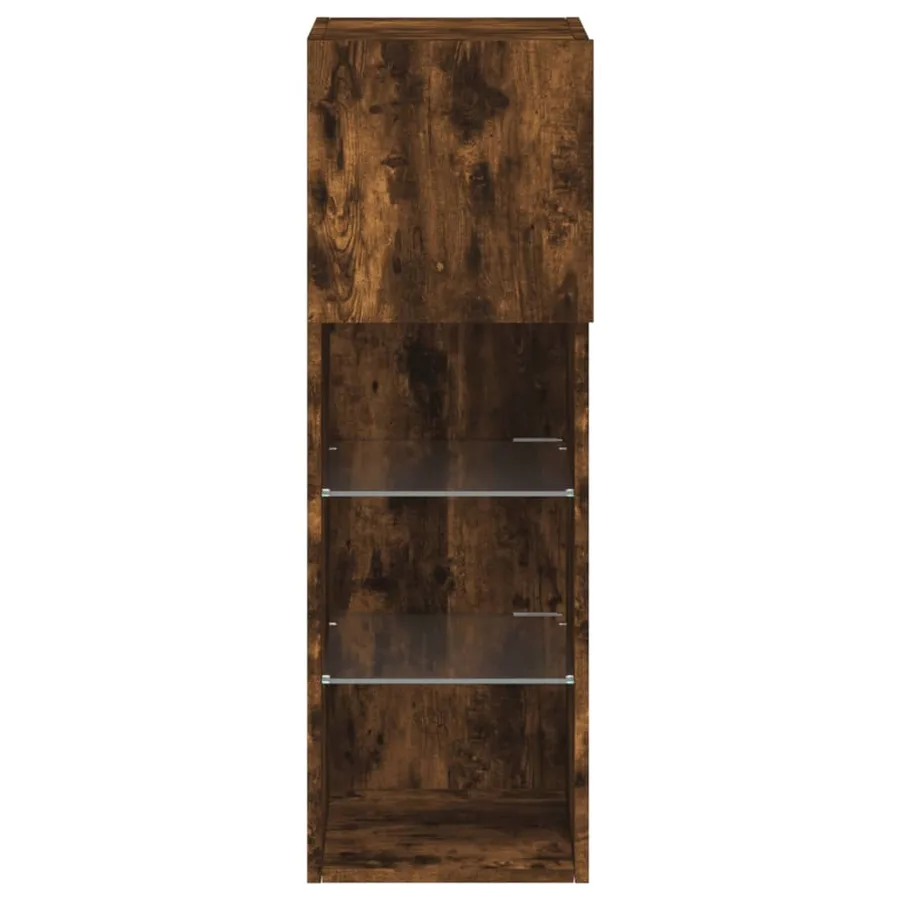 Meubles TV avec lumières LED 2 pcs chêne fumé 30,5x30x90 cm - 9