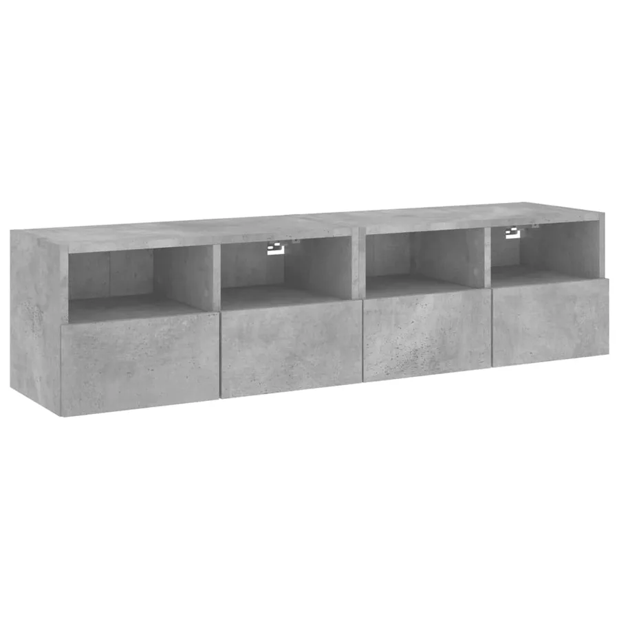 Meubles TV muraux 2 pcs gris béton 60x30x30cm bois d'ingénierie - 2