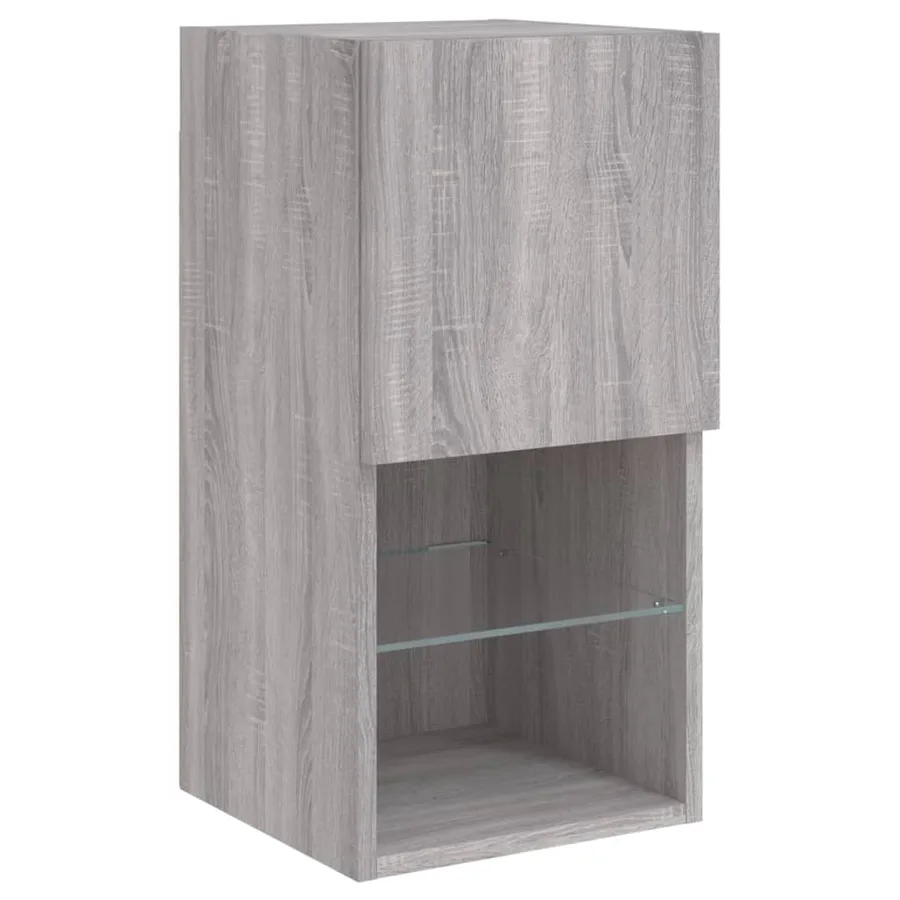 Meubles TV avec lumières LED 2 pcs sonoma gris 30,5x30x60 cm - 7