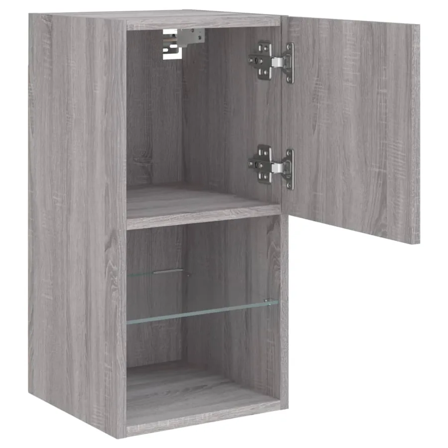 Meubles TV avec lumières LED 2 pcs sonoma gris 30,5x30x60 cm - 8