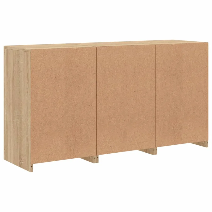 Buffet avec lumières LED chêne sonoma 123x37x67 cm - 8