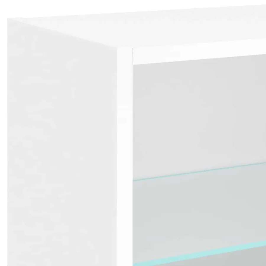 Unités murales TV avec LED 5 pcs blanc bois d'ingénierie - 10
