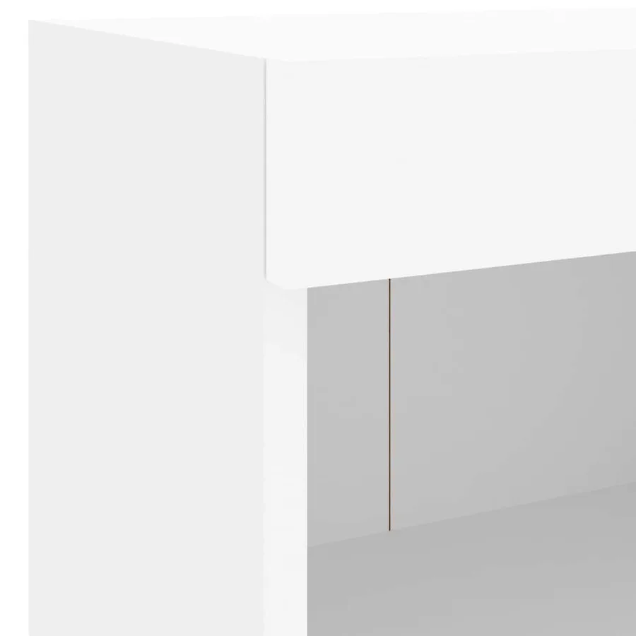 Unités murales TV avec LED 5 pcs blanc bois d'ingénierie - 11