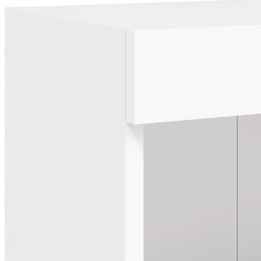 Unités murales TV avec LED 5 pcs blanc bois d'ingénierie - 12