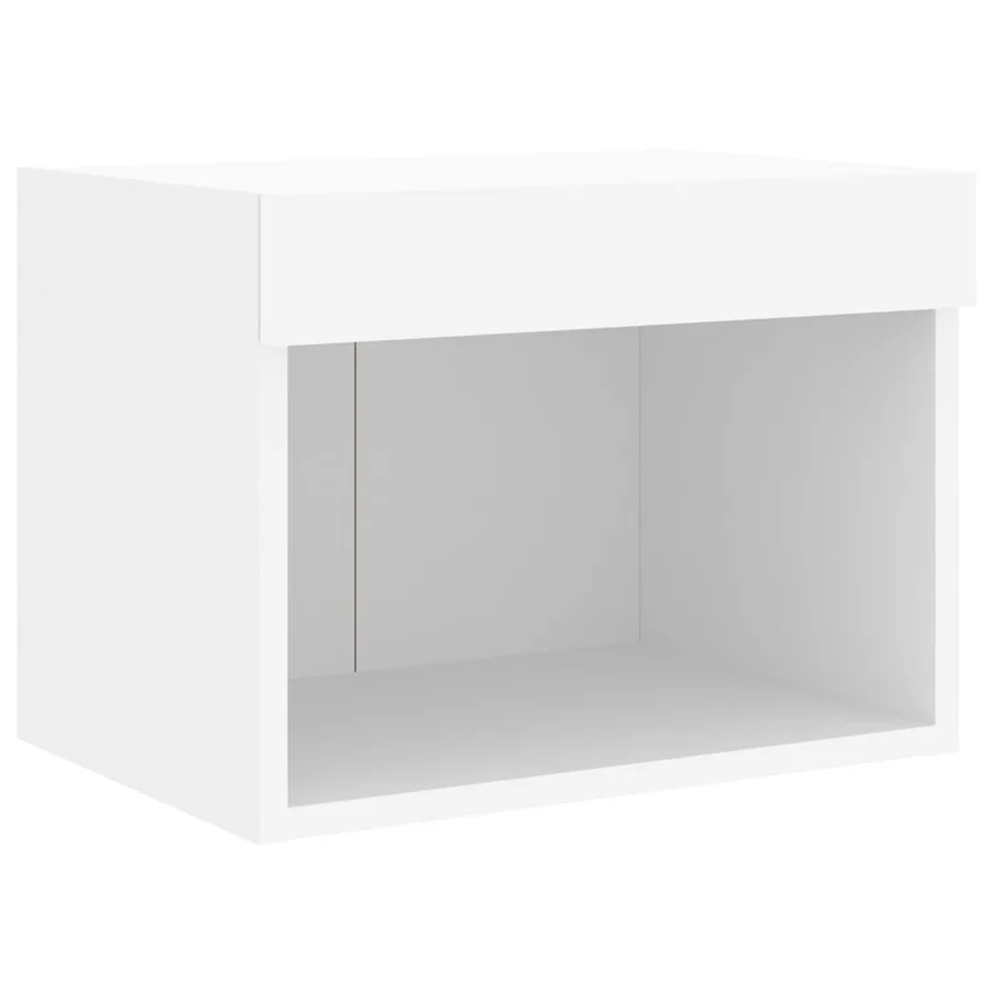 Unités murales TV avec LED 5 pcs blanc bois d'ingénierie - 8
