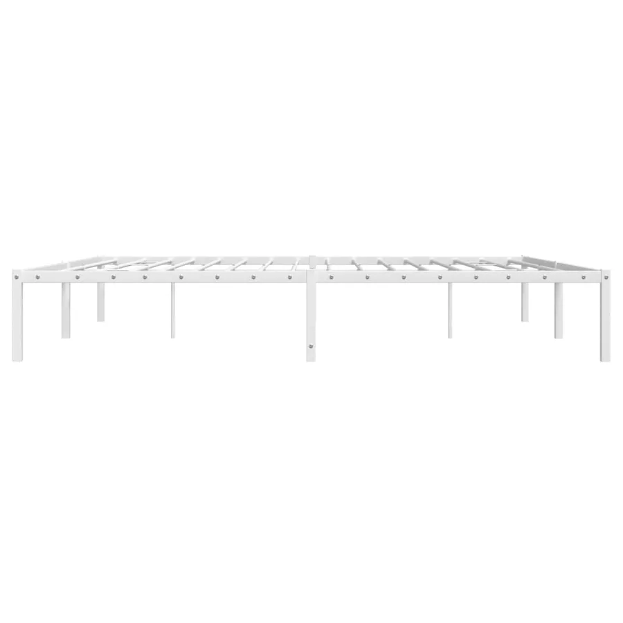Cadre de lit métal sans matelas blanc 193x203 cm - 6