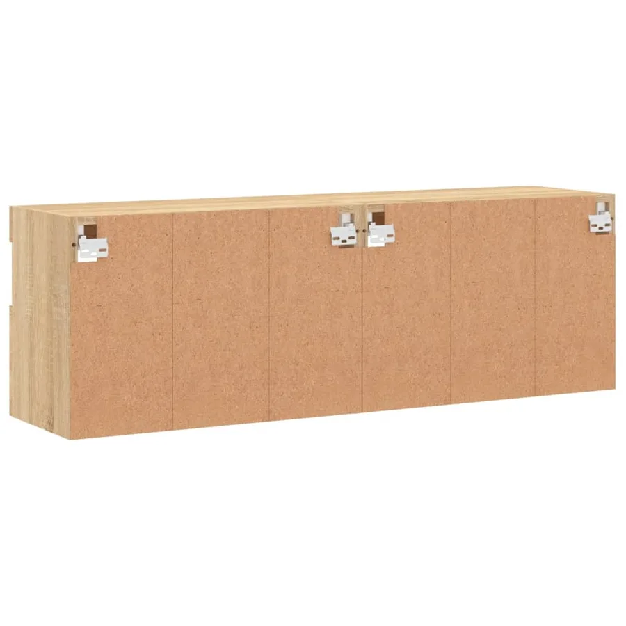 Meubles TV muraux lumières LED 2 pcs chêne sonoma 60x30x40 cm - 11