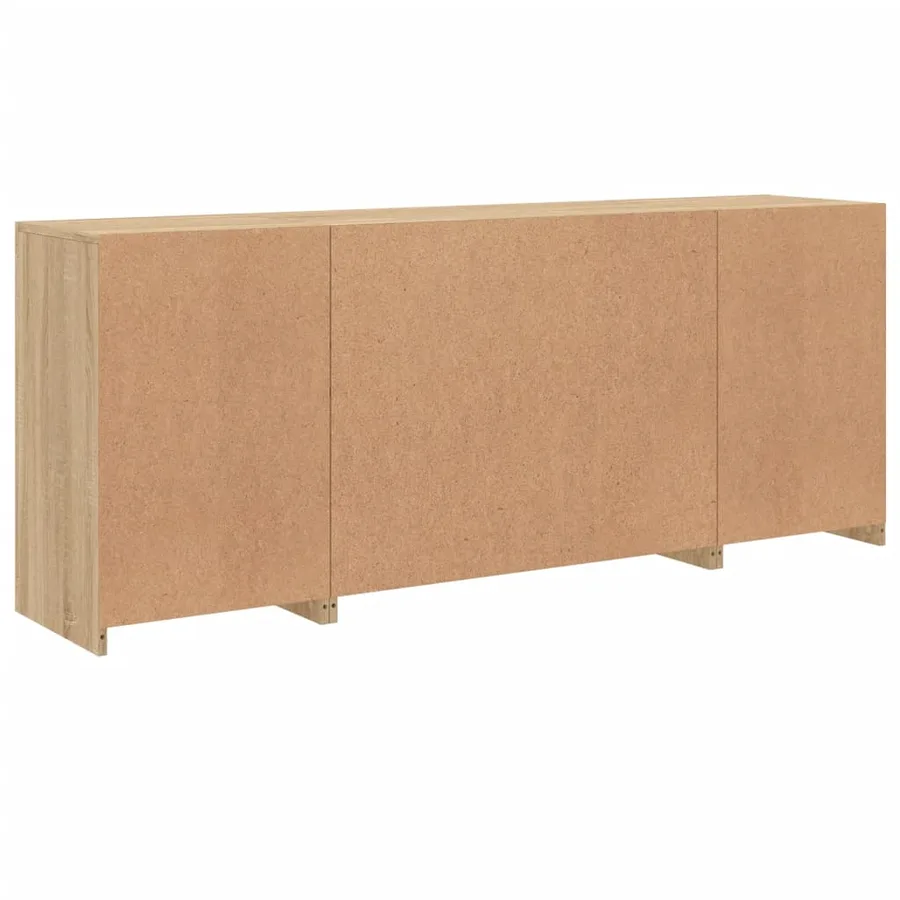 Buffet avec lumières LED chêne sonoma 163x37x67 cm - 8