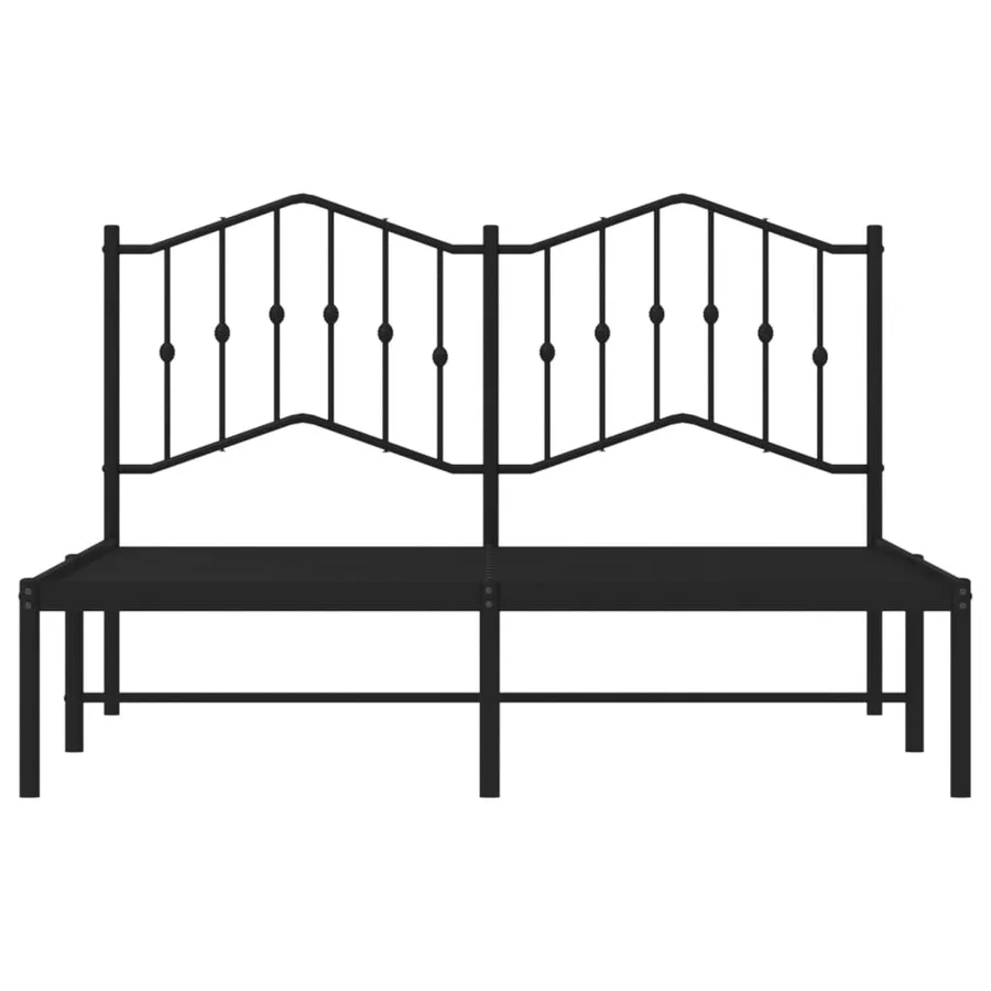 Cadre de lit métal sans matelas avec tête de lit noir 140x190cm - 5