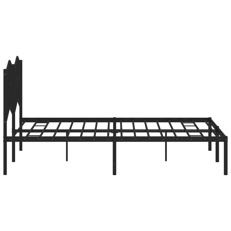 Cadre de lit métal sans matelas avec tête de lit noir 140x190cm - 6