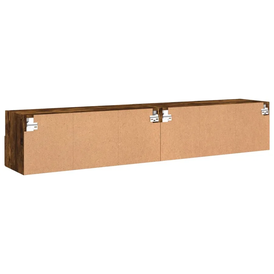 Meubles TV muraux 2 pcs chêne fumé 80x30x30cm bois d'ingénierie - 10
