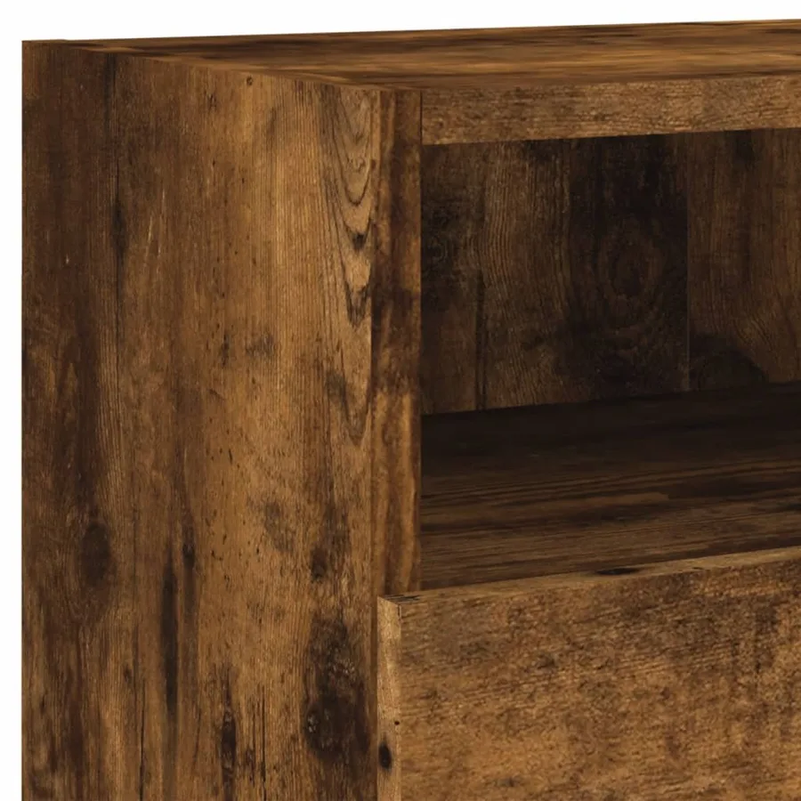 Meubles TV muraux 2 pcs chêne fumé 80x30x30cm bois d'ingénierie - 11