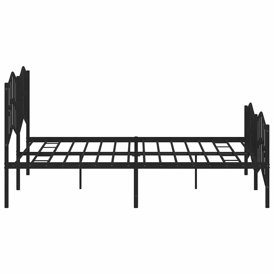 Cadre de lit métal sans matelas avec pied de lit noir 183x213cm - 7