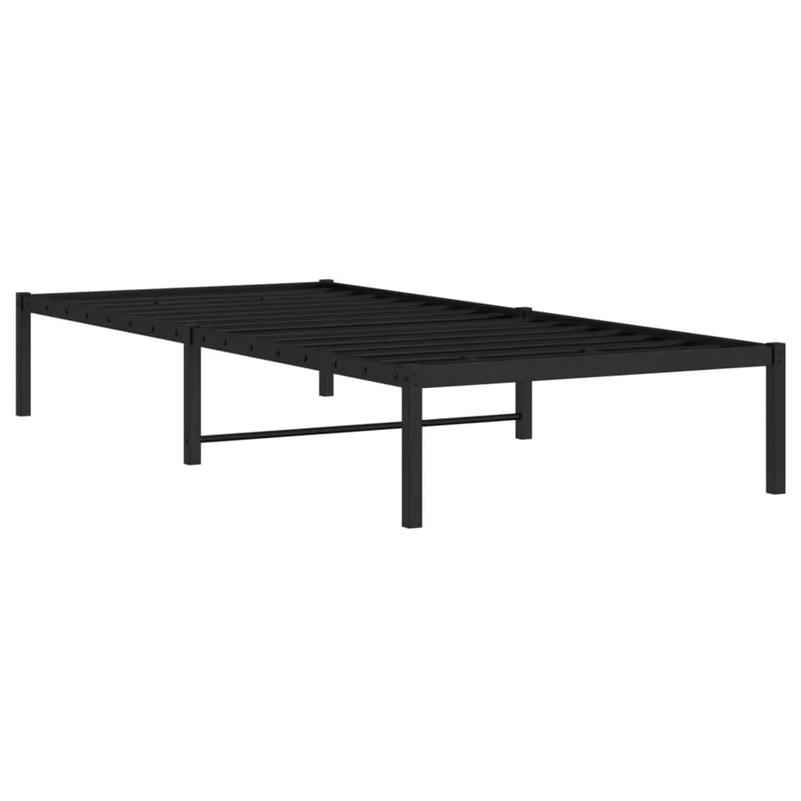 Cadre de lit métal sans matelas noir 90x190 cm - 4