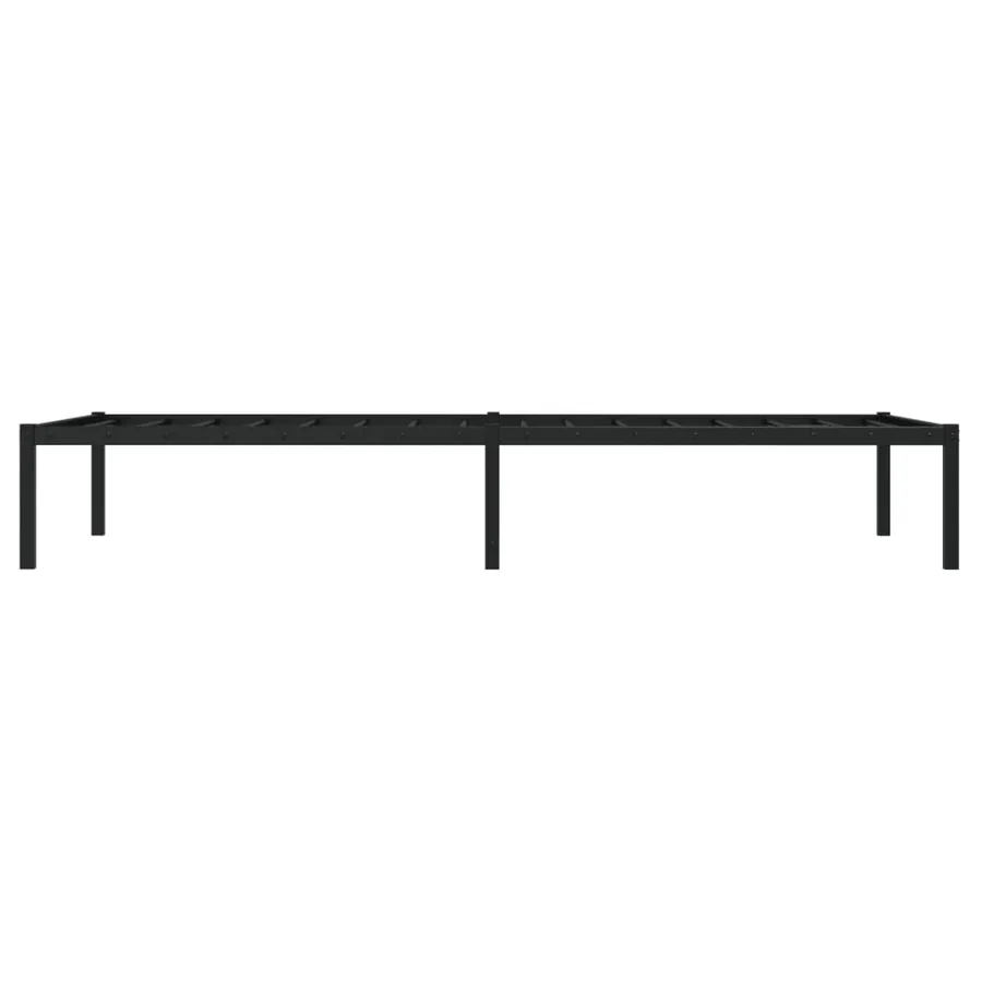 Cadre de lit métal sans matelas noir 90x190 cm - 6