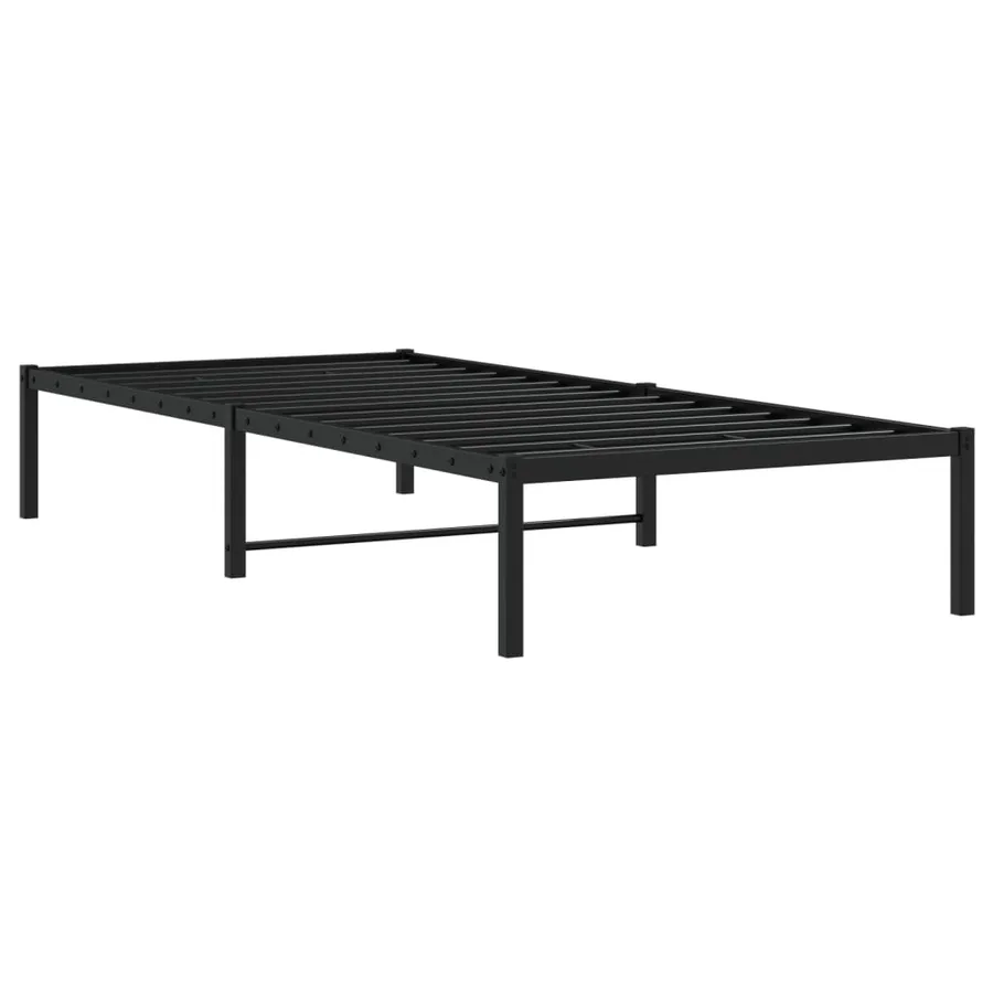 Cadre de lit métal sans matelas noir 90x190 cm - 7