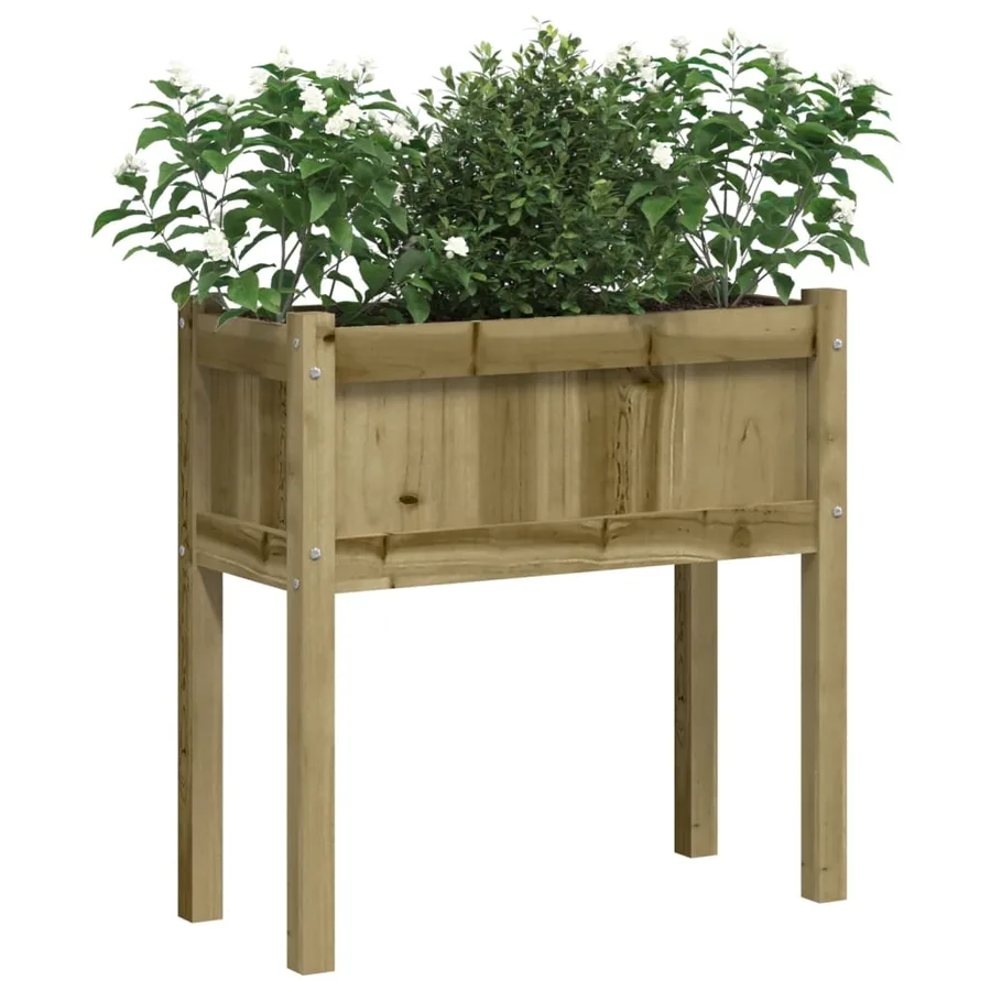 Jardinière avec pieds 70x31x70 cm bois de pin imprégné - 4