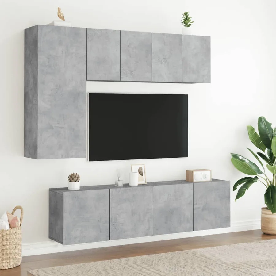 Meubles TV muraux 2 pcs gris béton 60x30x41 cm - 3