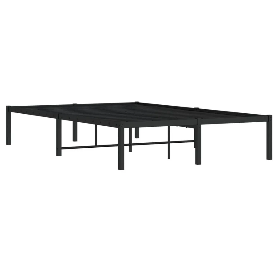 Cadre de lit métal sans matelas noir 120x200 cm - 4