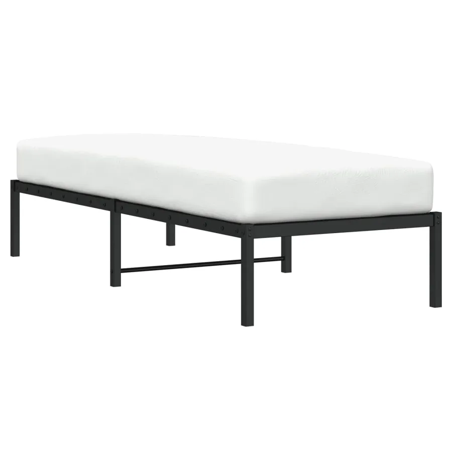 Cadre de lit métal sans matelas noir 75x190 cm - 3