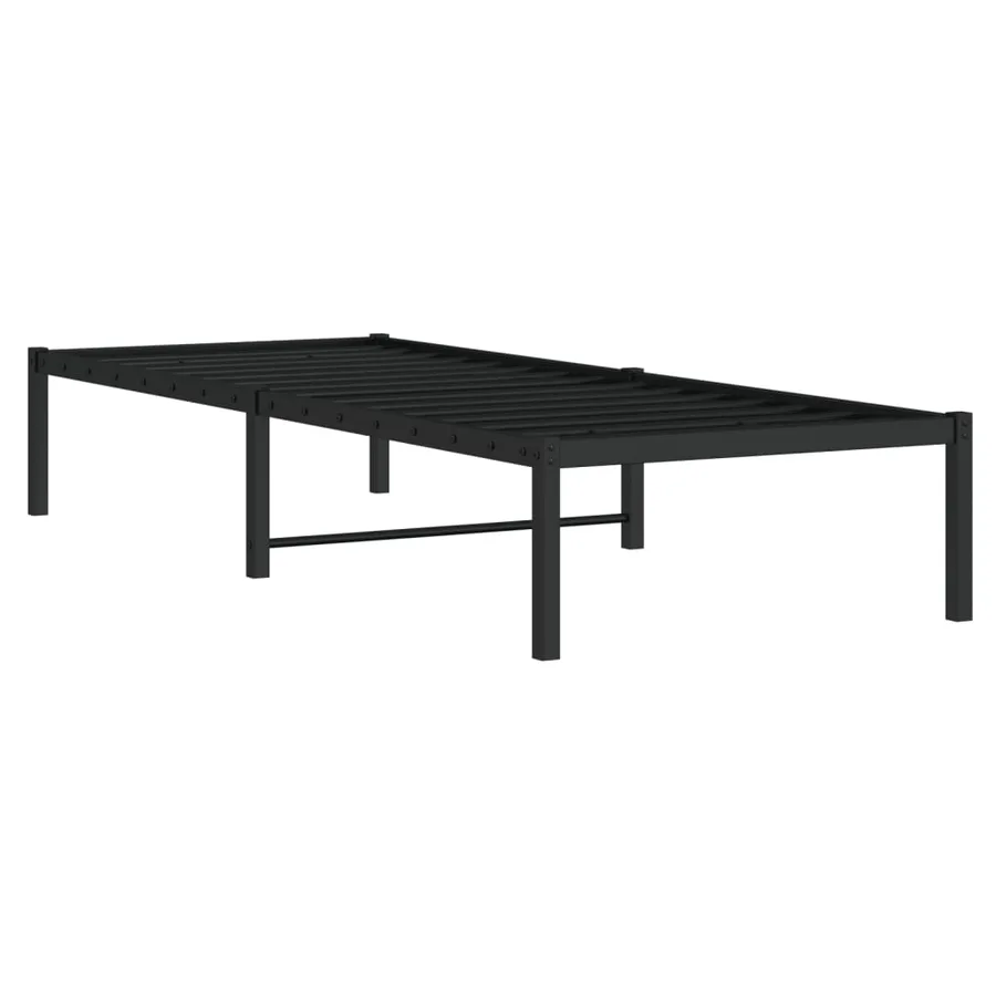 Cadre de lit métal sans matelas noir 75x190 cm - 4