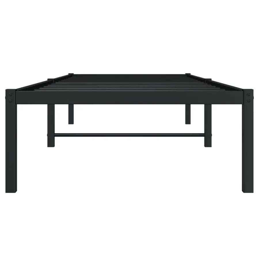 Cadre de lit métal sans matelas noir 75x190 cm - 5
