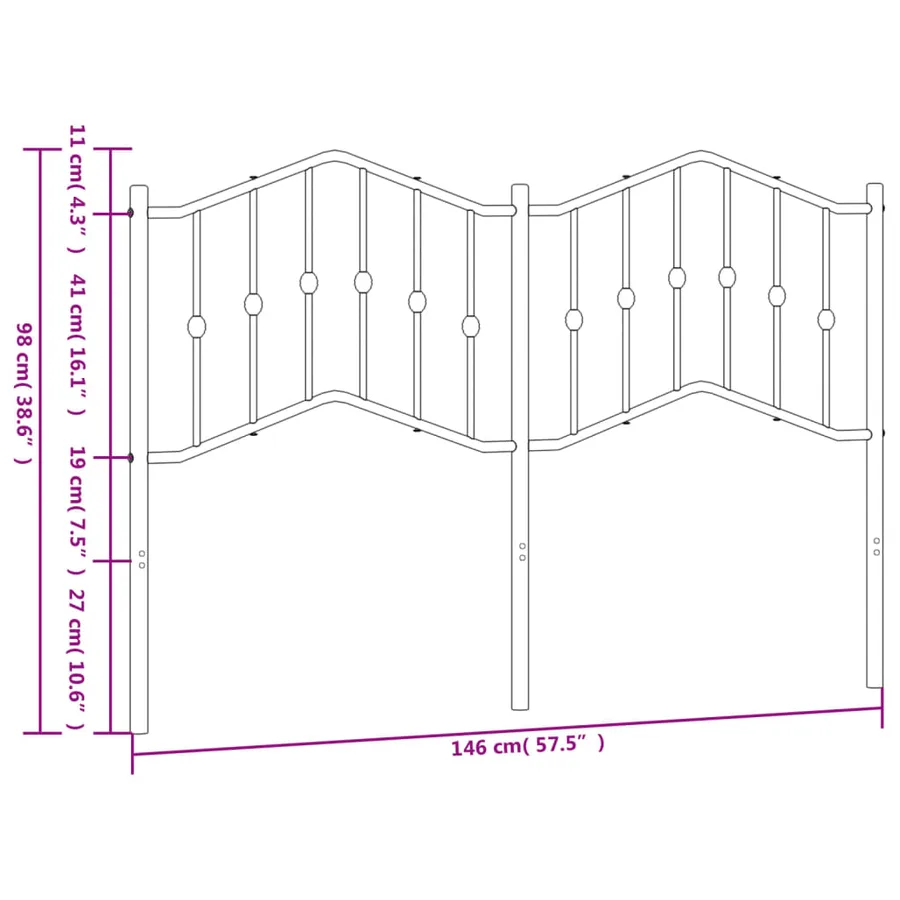 Tête de lit de remplacement métal blanc 140 cm - 6