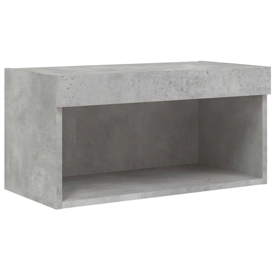Ensemble de meubles TV muraux 6pcs et lumières LED gris béton - 10