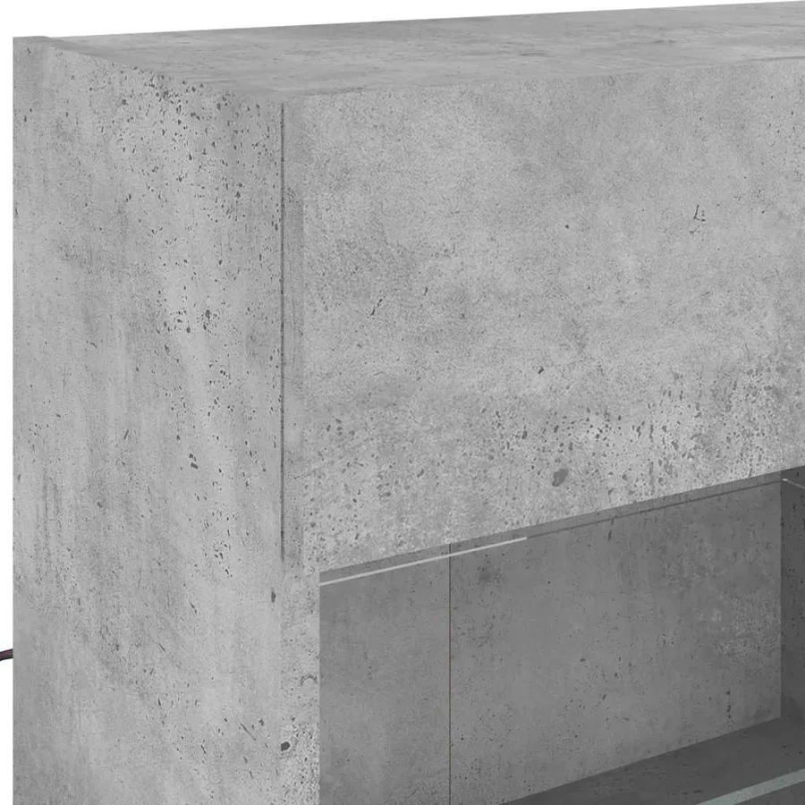 Ensemble de meubles TV muraux 6pcs et lumières LED gris béton - 11