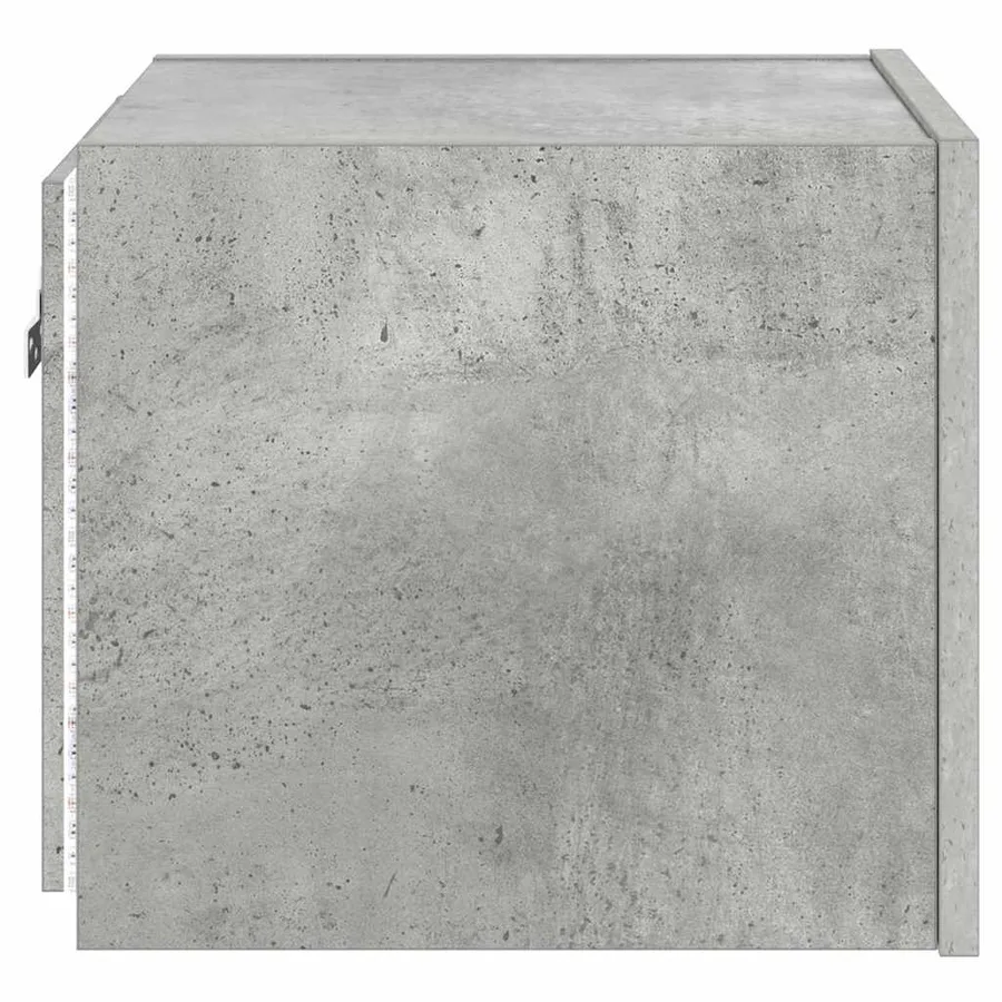 Meuble TV mural avec lumières LED gris béton 30,5x35x30 cm - 10