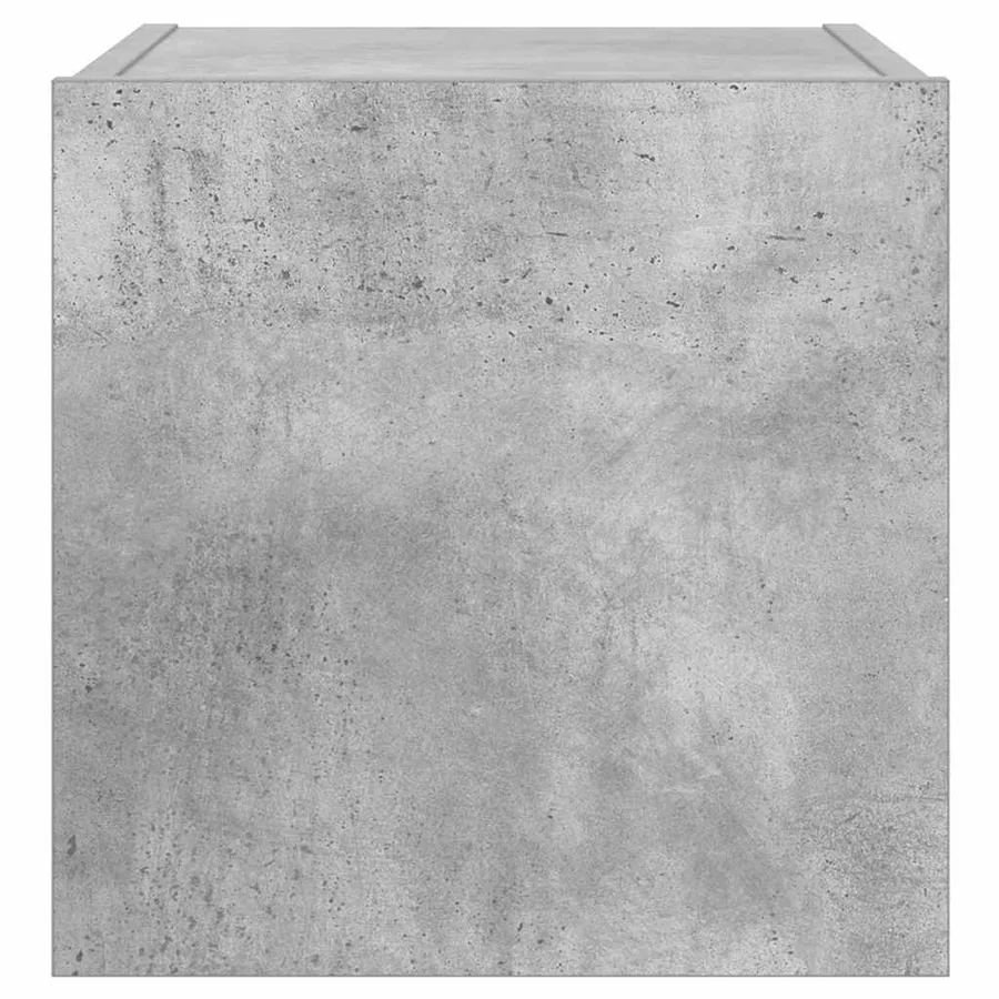 Meuble TV mural avec lumières LED gris béton 30,5x35x30 cm - 9