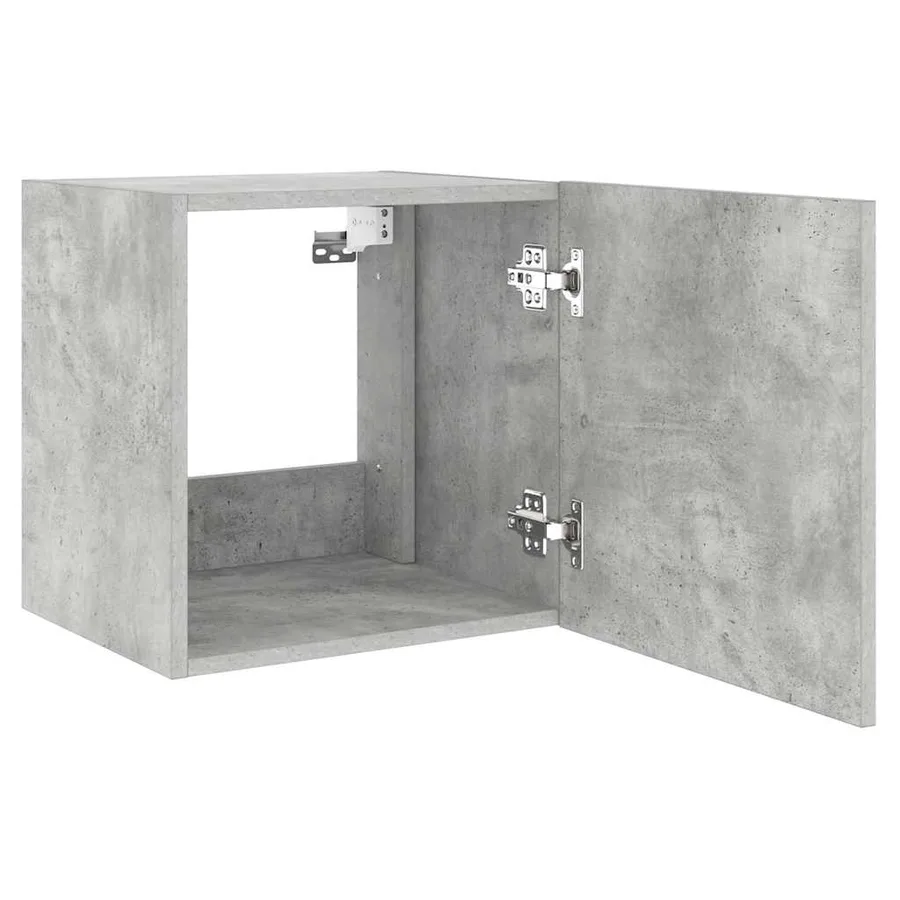 Meubles TV muraux et lumières LED 2pcs gris béton 40,5x35x40 cm - 11