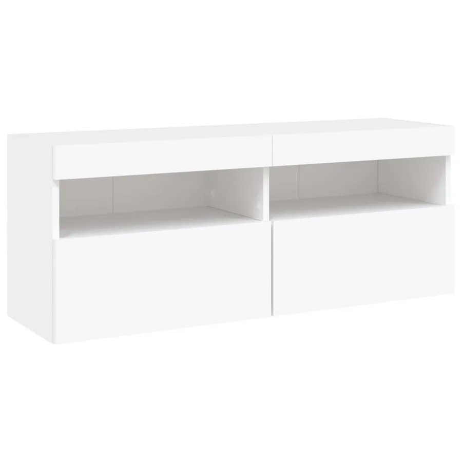 Ensemble de meubles TV muraux 7 pcs avec lumières LED blanc - 8