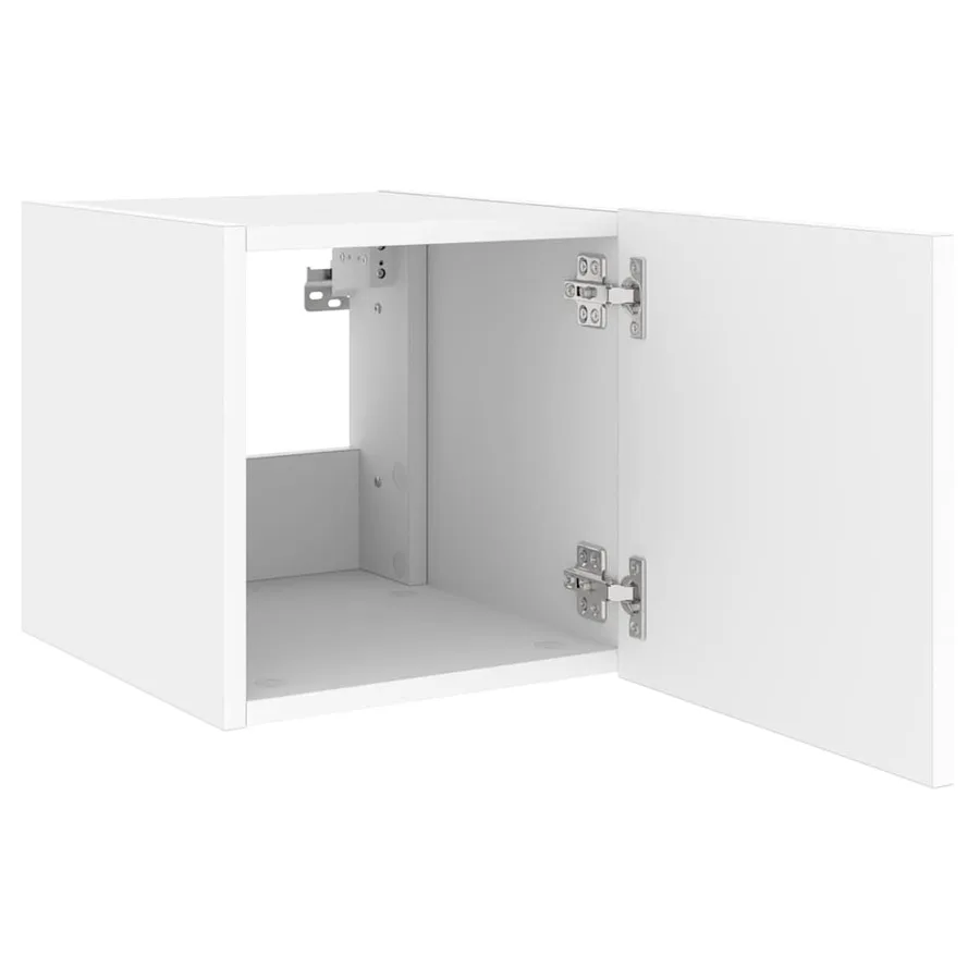 Meuble TV mural avec lumières LED blanc 30,5x35x30 cm - 8