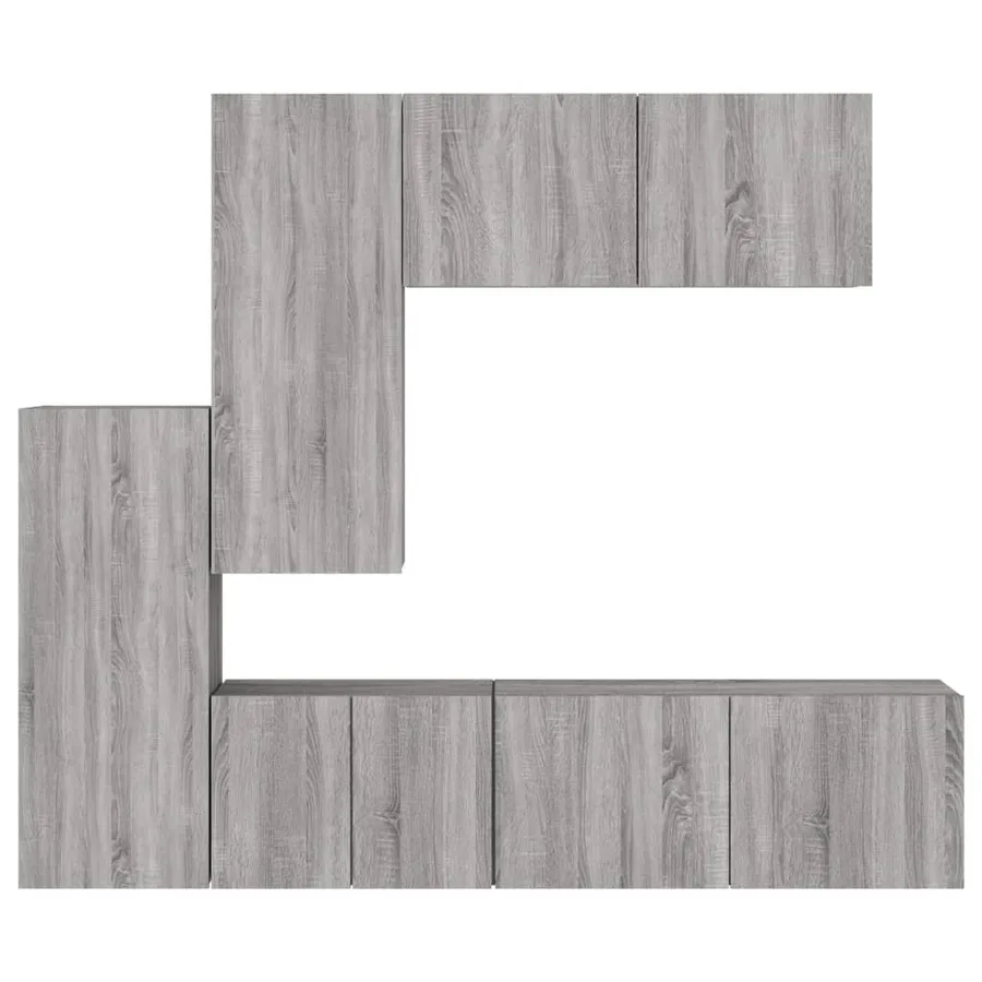 Unités murales TV 5 pcs sonoma gris bois d'ingénierie - 5