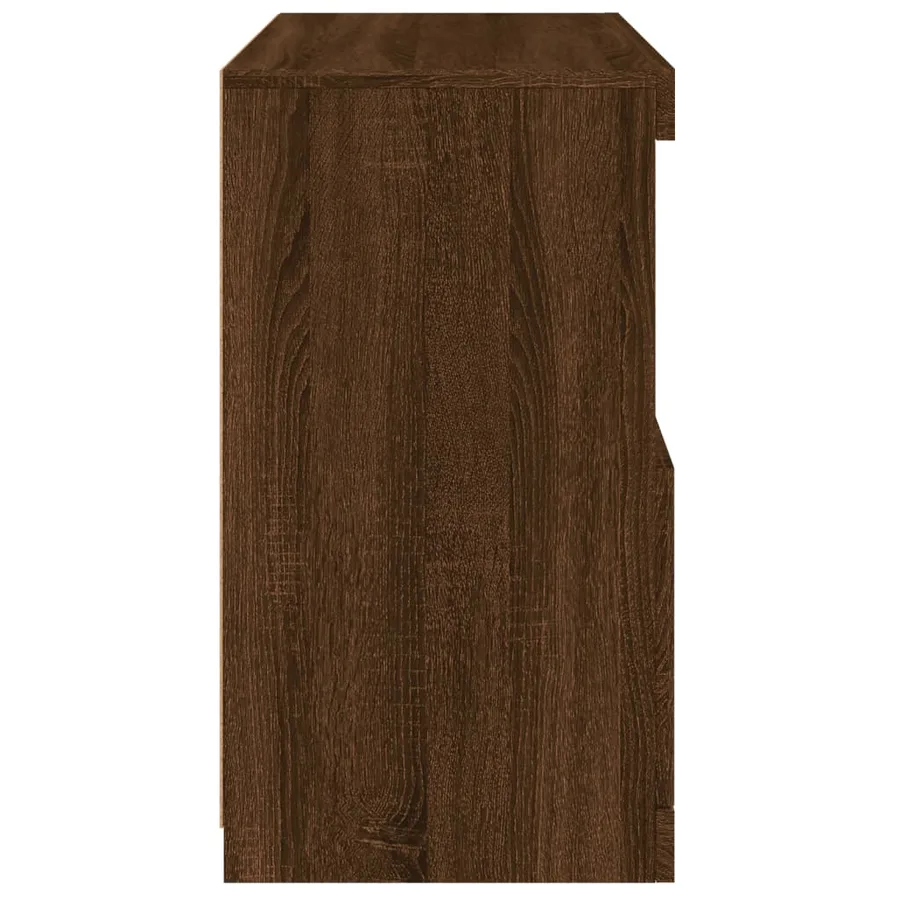 Buffet avec lumières LED chêne marron 60x37x67 cm - 8