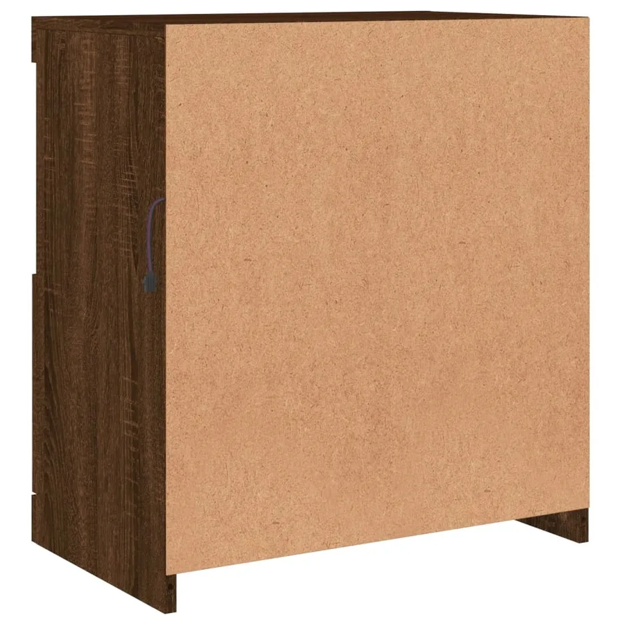 Buffet avec lumières LED chêne marron 60x37x67 cm - 9