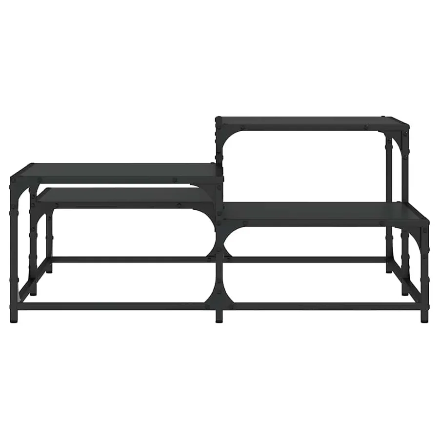 Table basse noir 87,5x87,5x40 cm bois d'ingénierie - 5