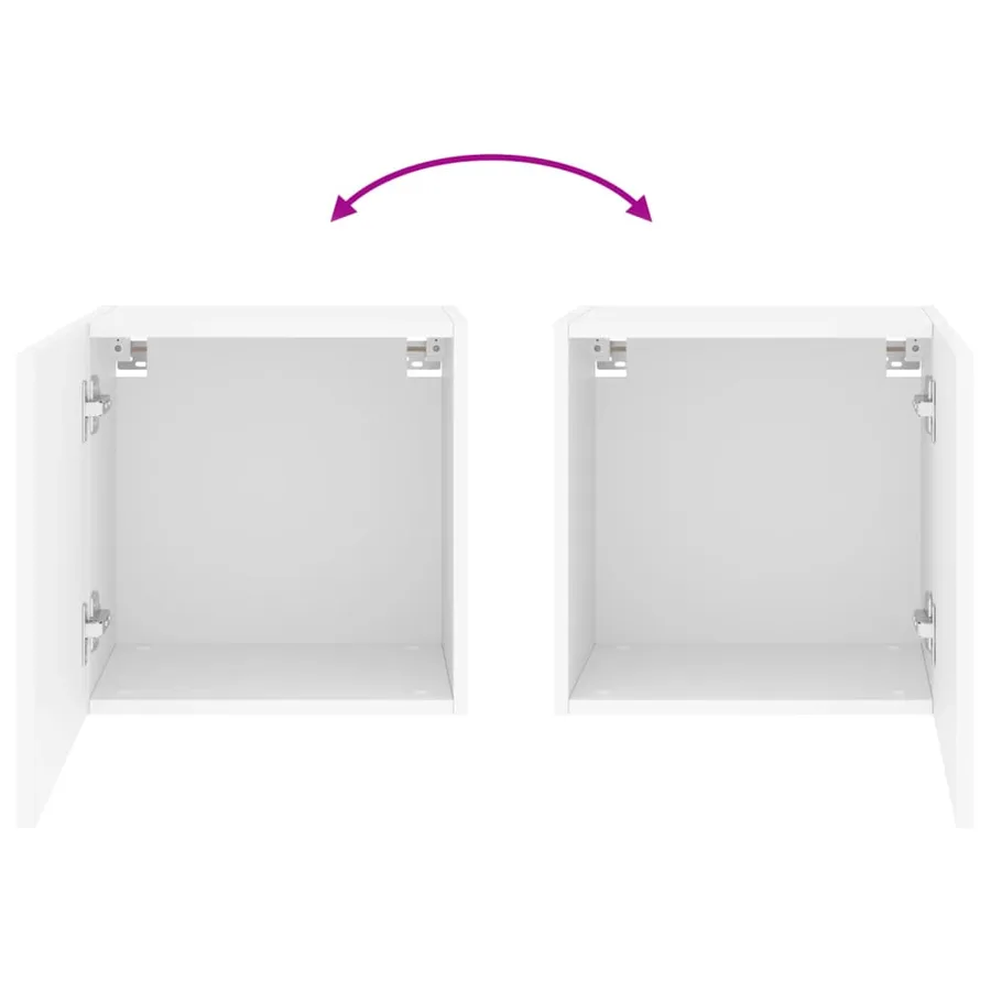 Meuble TV mural blanc 40,5x30x40 cm bois d'ingénierie - 10