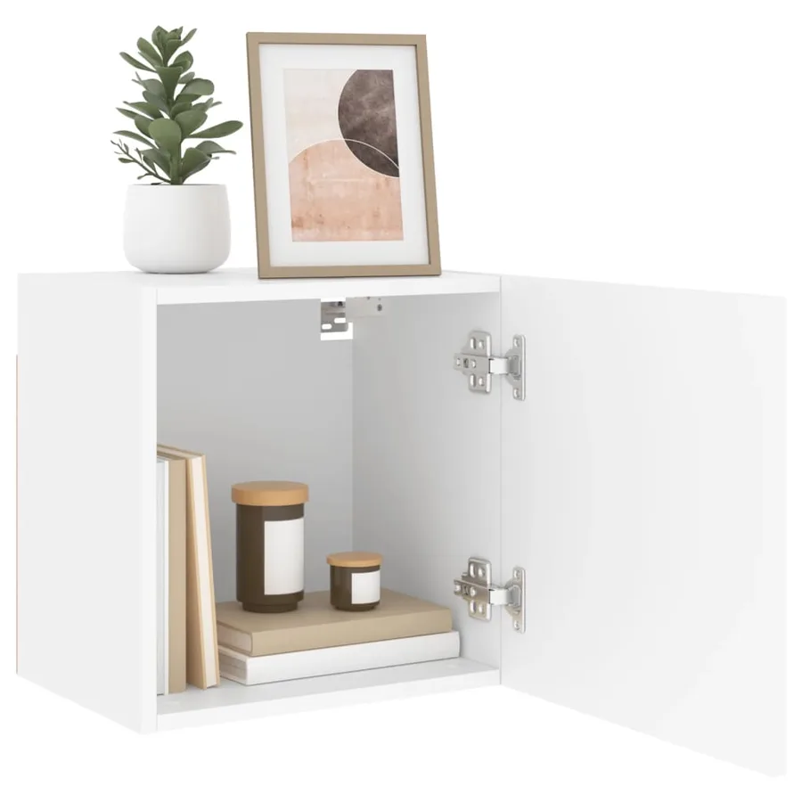Meuble TV mural blanc 40,5x30x40 cm bois d'ingénierie - 5