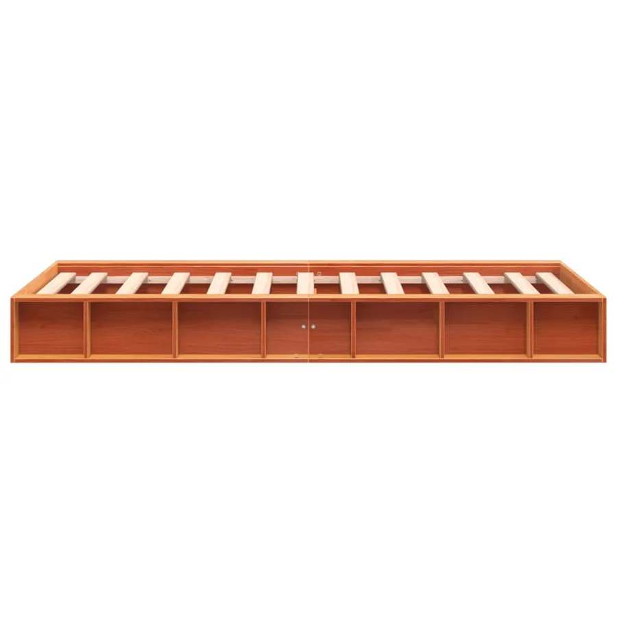 Cadre de lit sans matelas cire marron 100x200cm bois pin massif - 5