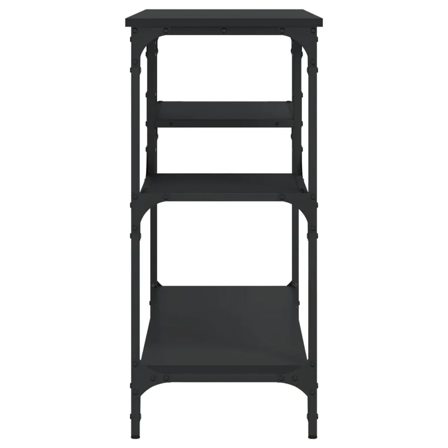 Table console avec étagères noir 100x35x75 cm - 5