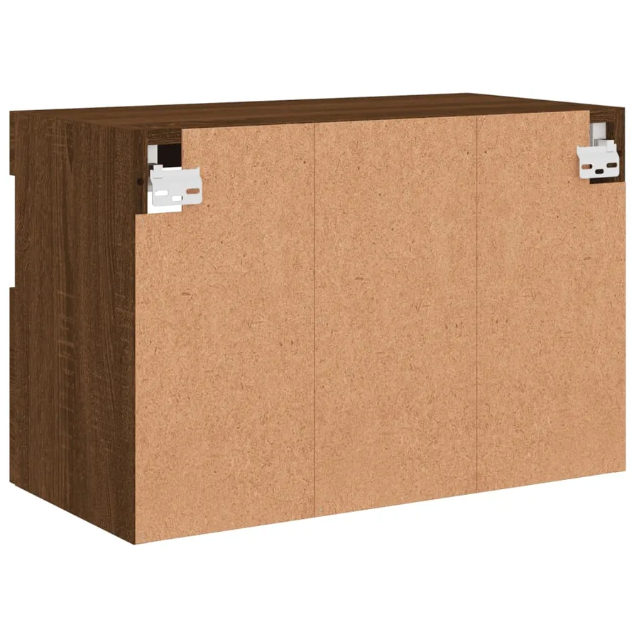 Meuble TV mural avec lumières LED chêne marron 60x30x40 cm - 11