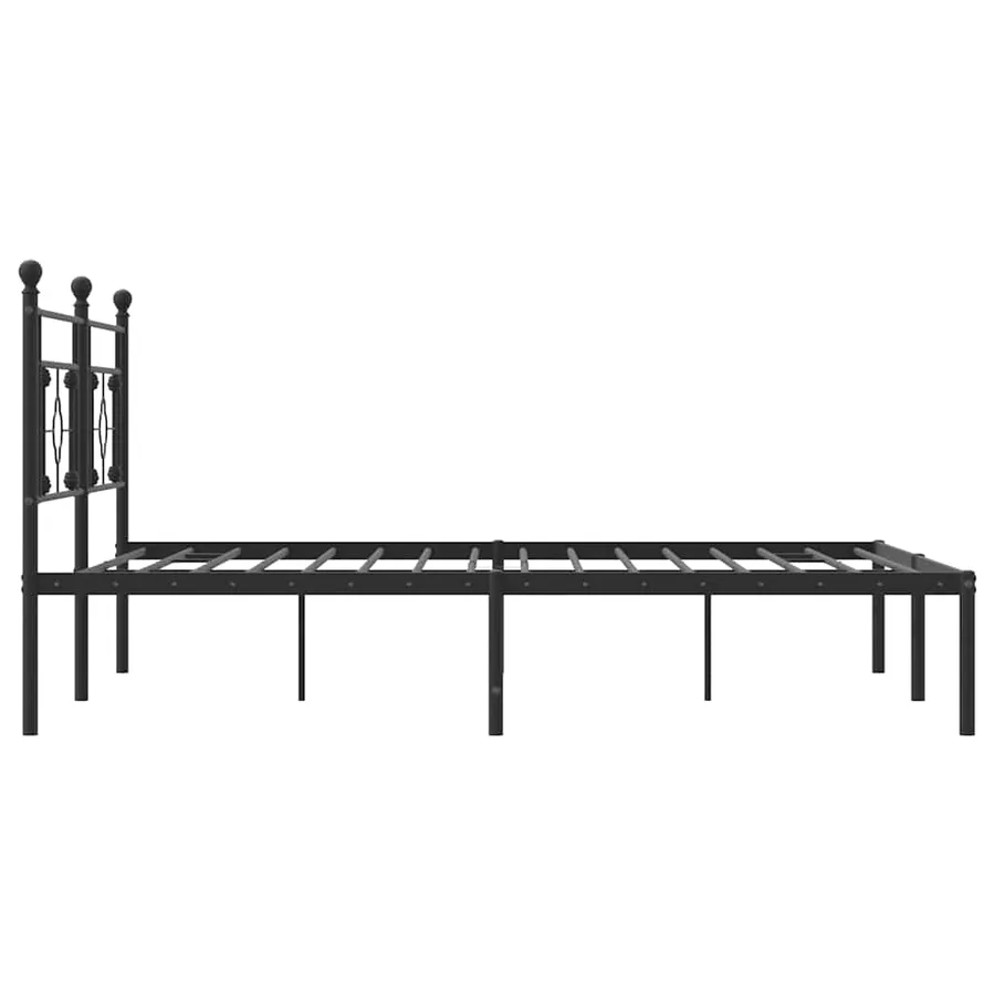 Cadre de lit métal sans matelas avec tête de lit noir 183x213cm - 6